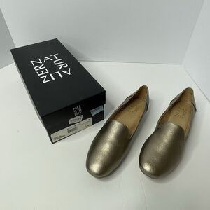 Naturalizer KIT 2 Faux Leather Slip On Shoe Flats Zinc Metallic Women's Size 6M
